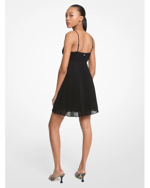 MICHAEL Michael Kors White Mk Pleated Slip Dress