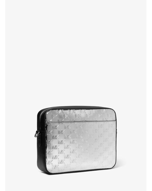 Camera bag Hudson metallizzata con logo di Michael Kors in Metallic da Uomo