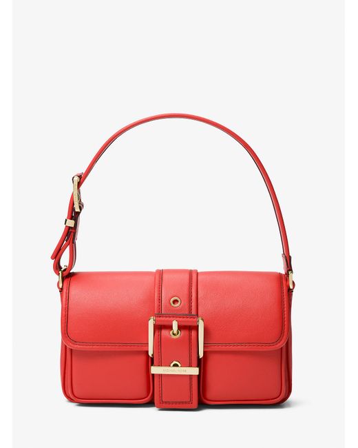 MICHAEL Michael Kors Red Colby Medium Leather Shoulder Bag