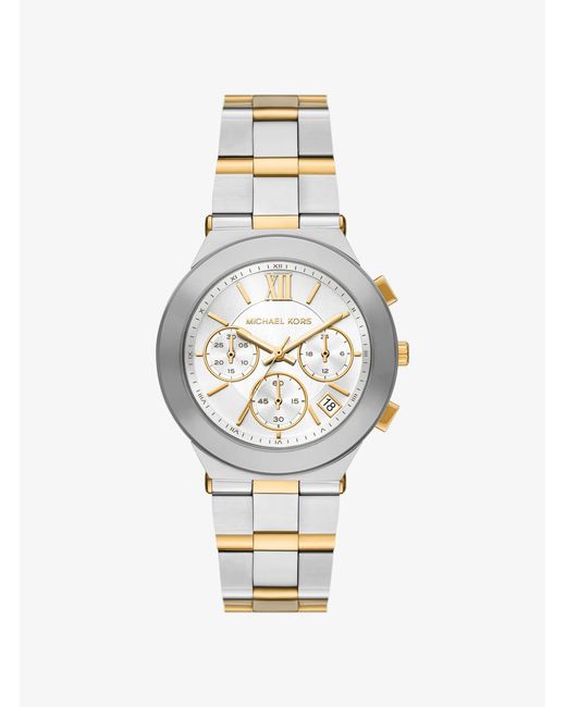 Michael Kors White Mk Billie Two-Tone Stainless Steel Watch