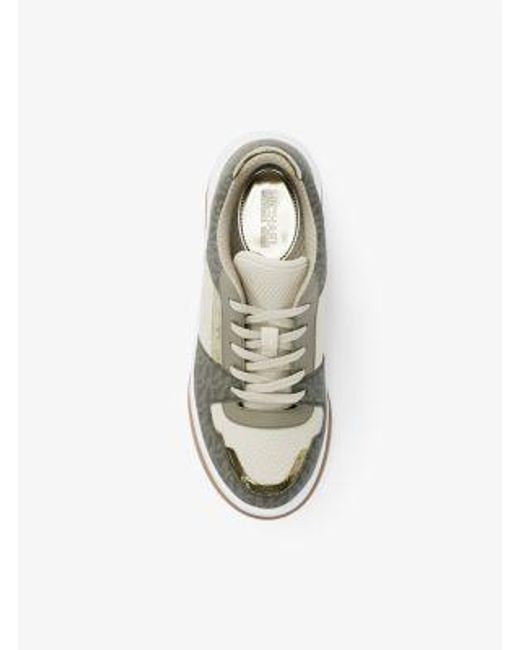 Michael Kors White Lexi Mixed-Media Sneaker
