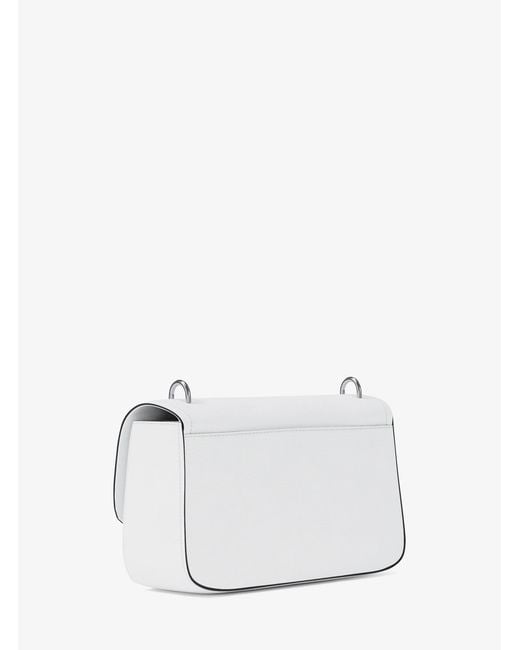 MICHAEL Michael Kors White Mk Tribeca Large Pebbled Leather Shoulder Bag