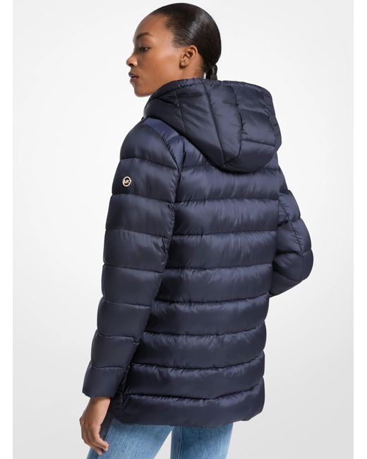 MICHAEL Michael Kors Blue Mk Packable Nylon Puffer Jacket
