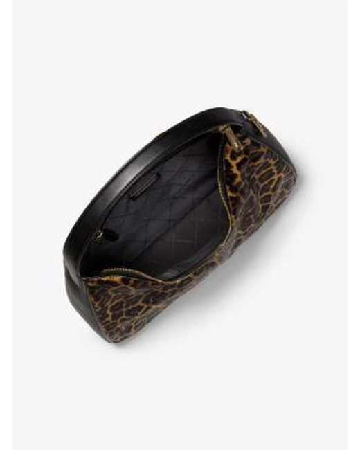 Michael Kors Brown Nayla Medium Leopard Print Calf Hair Shoulder Bag