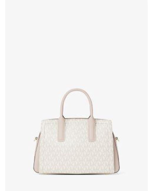 Michael Kors Natural Laila Small Signature Logo Satchel
