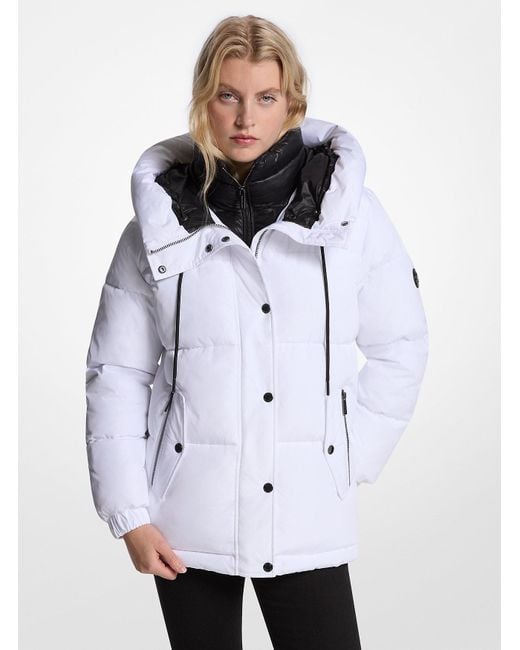 Mk Piumino Trapuntato Con Cappuccio di MICHAEL Michael Kors in White