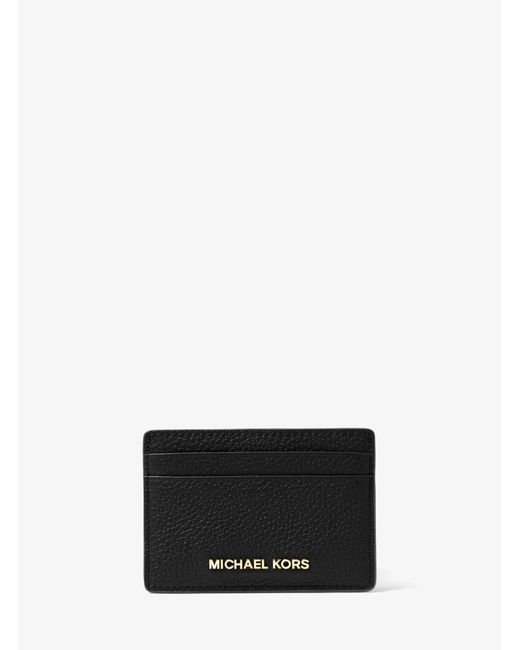 MICHAEL Michael Kors White Mk Pebbled Leather Card Case