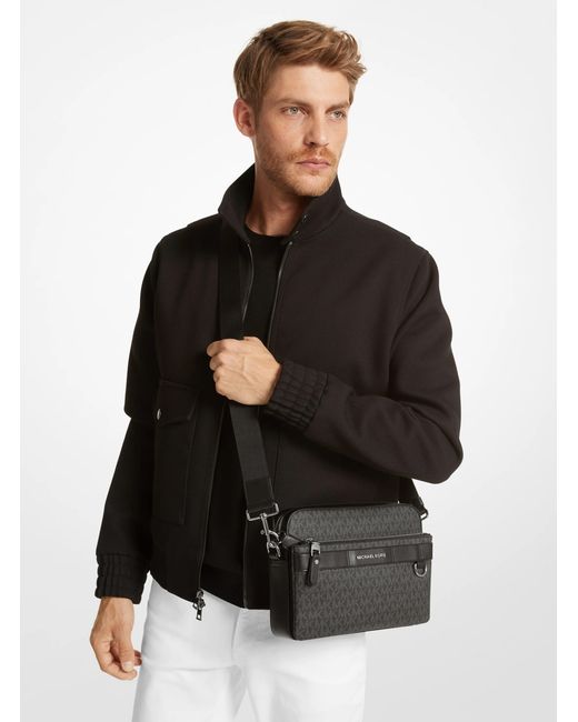 Michael Kors Black Mk Hudson 2-In-1 Logo Crossbody Bag for men