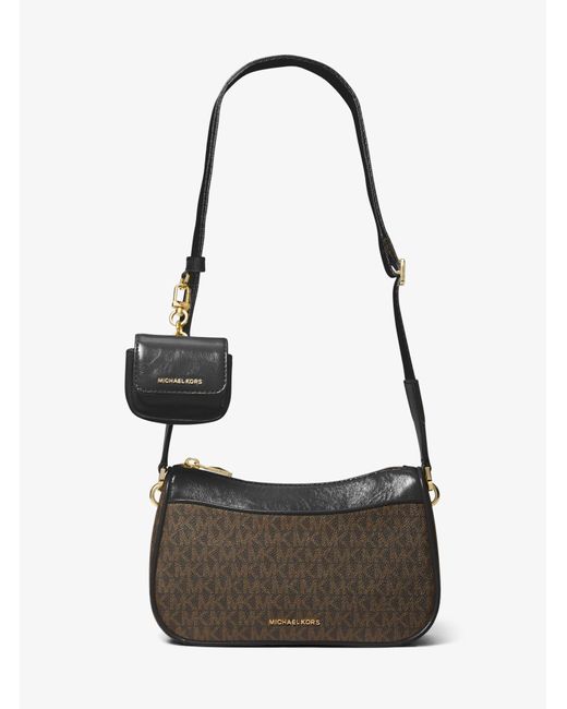 MICHAEL Michael Kors Jet Set Medium Logo And Leather Crossbody Bag
