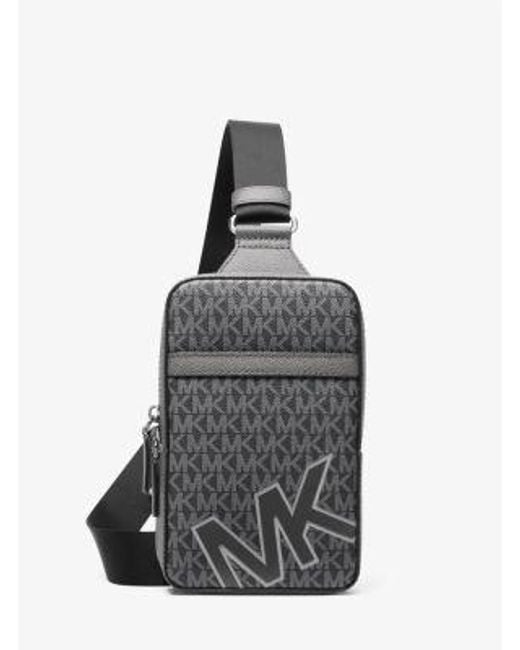 Michael Kors Black Cooper Medium Signature Logo Sling Pack for men