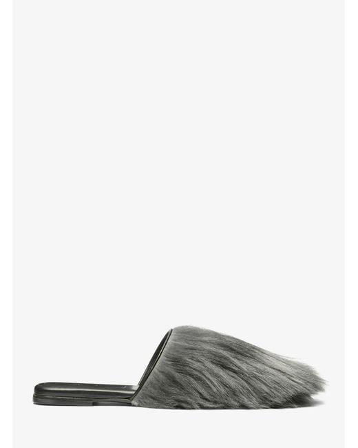 Michael Kors Gray Liisa Shearling Slipper