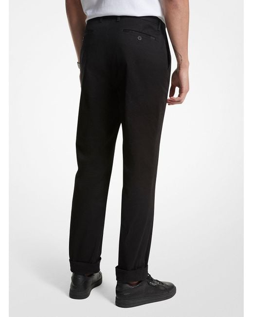 Pantalon à revers en coton extensible Michael Kors pour homme en coloris Black