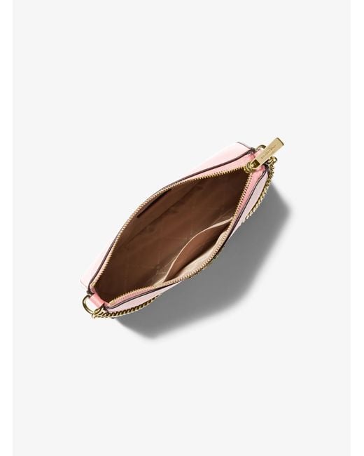 Michael Kors Outlet Pink Mk Jet Set Medium Saffiano Leather Crossbody Bag