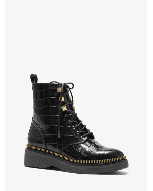 michael kors haskell combat boots black