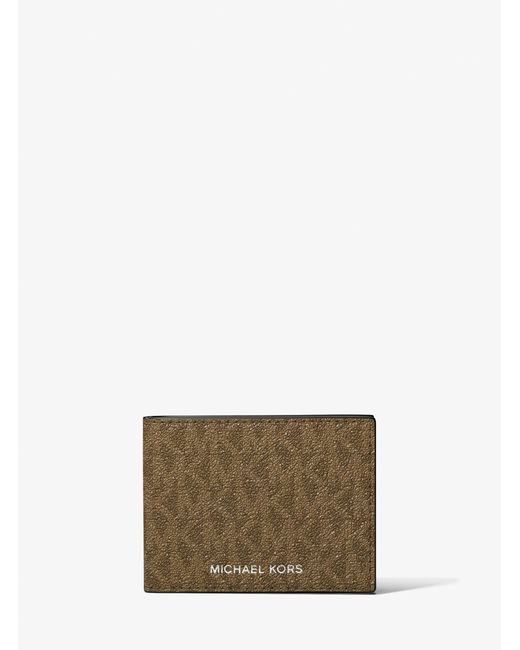 Michael Kors Natural Mk Harrison Logo Billfold Wallet With Passcase for men