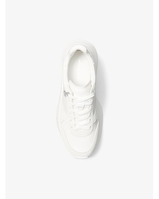 MICHAEL Michael Kors White Mk Arla Leather And Suede Trainer
