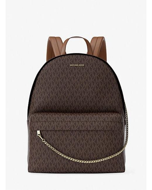 Michael Kors Brown Slater Large Signature Logo Backpack