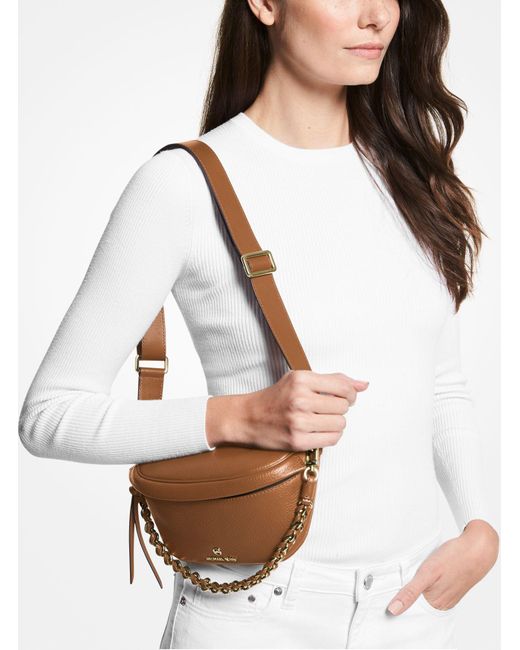 Michael Kors Brown Slater Extra-small Pebbled Leather Sling Pack