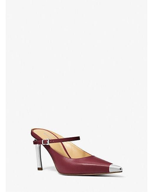 Michael Kors Pink Kasia Leather High Mule Pump