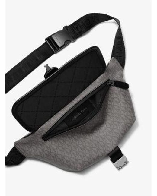 Michael Kors Gray Hudson Signature Logo Sling Pack for men