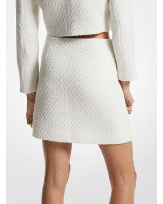 Michael Kors White Mk Metallic Tweed Mini Skirt