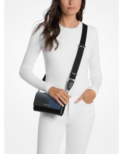 Michael Kors Black Jet Set Large Ombré Signature Logo Crossbody Bag