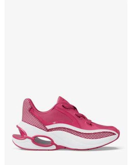 Michael Kors Pink Mk Toni Mixed-Media Trainers