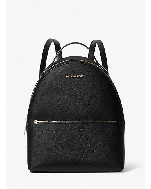 Michael Kors Black Sheila Medium Logo Backpack