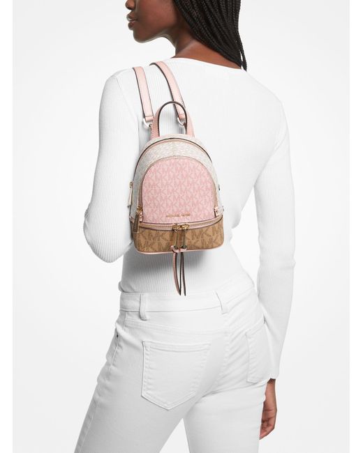 Rhea Mini Color-Block Logo Backpack