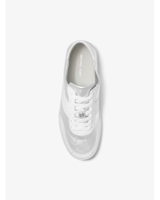 MICHAEL Michael Kors White Mk Kaycee Metallic Leather Trainers