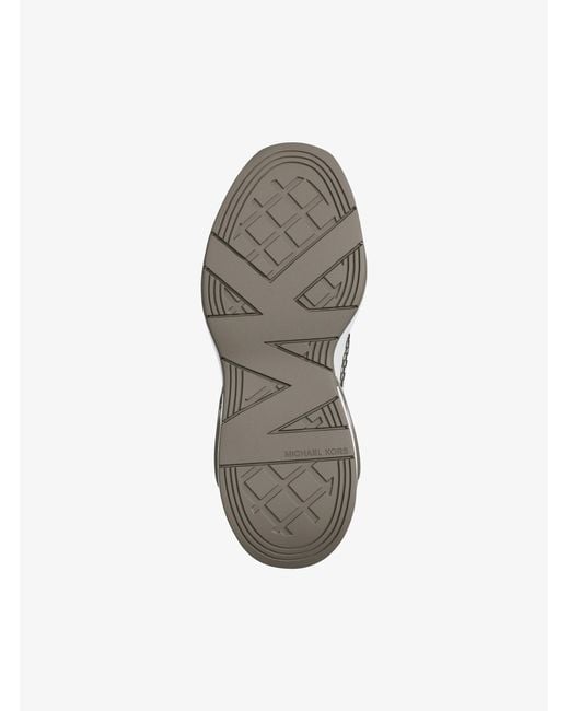 MICHAEL Michael Kors White Mk Toni Mixed-Media Trainers