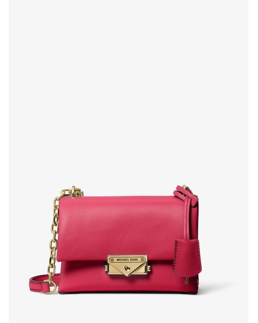 Michael Kors Cece Small Faux Leather Shoulder Bag in Red Lyst