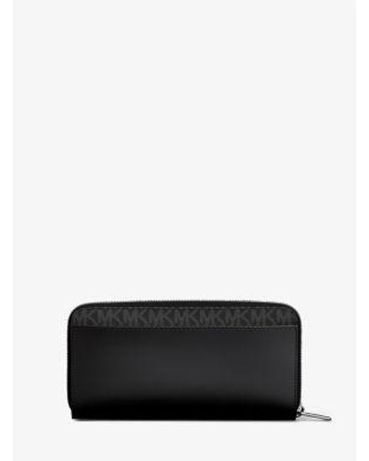 Michael Kors White Cooper Signature Logo Zip-Around Wallet for men
