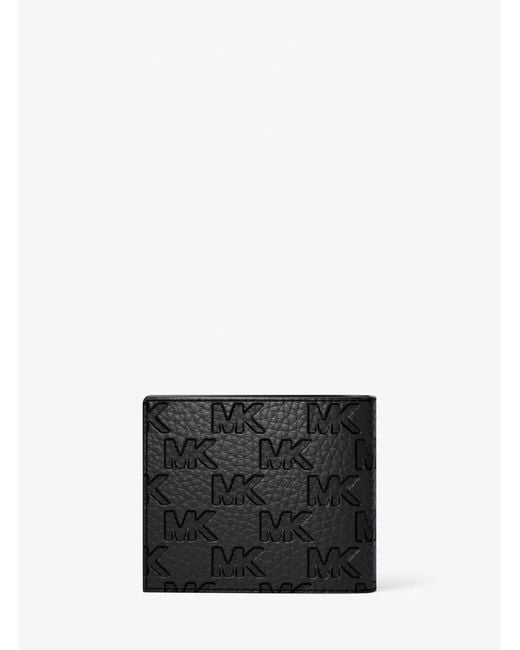 Michael Kors White Hudson Logo Embossed Leather Billfold Wallet And Passcase for men