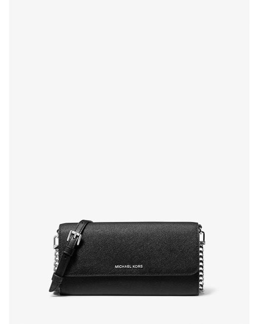 MICHAEL Michael Kors Black Mk Jet Set Large Saffiano Leather 2-In-1 Convertible Crossbody Bag