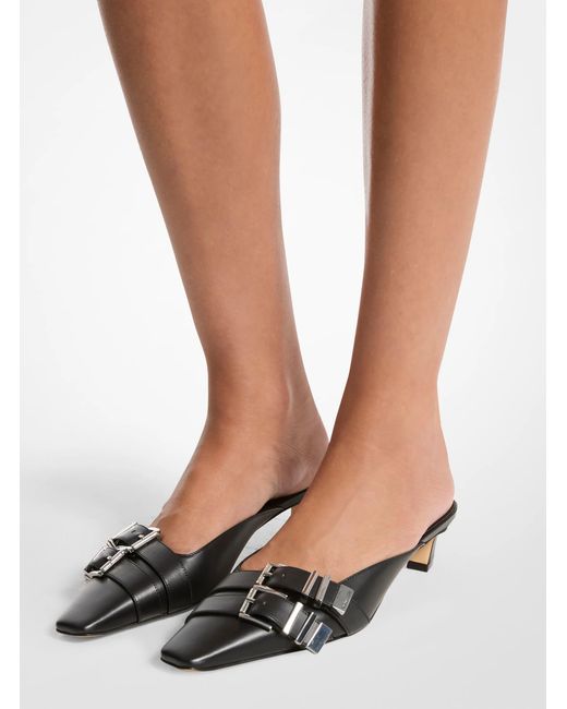 MICHAEL Michael Kors White Mk Darrington Leather Mule