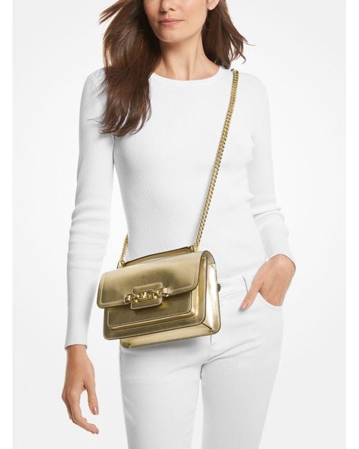Grand sac porté épaule Heather en cuir métallisé Michael Kors en coloris Natural