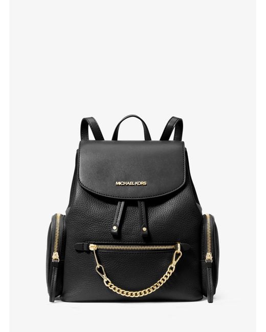 Michael Kors Jet Set Medium Pebbled Leather Backpack in Black Lyst