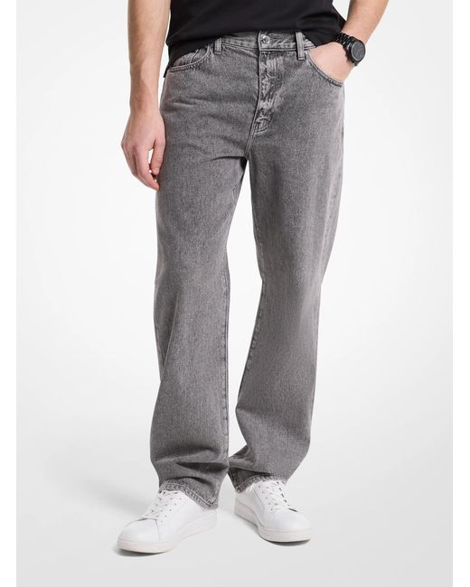 Michael Kors Gray Mk Finn Straight-Fit Denim Jeans for men