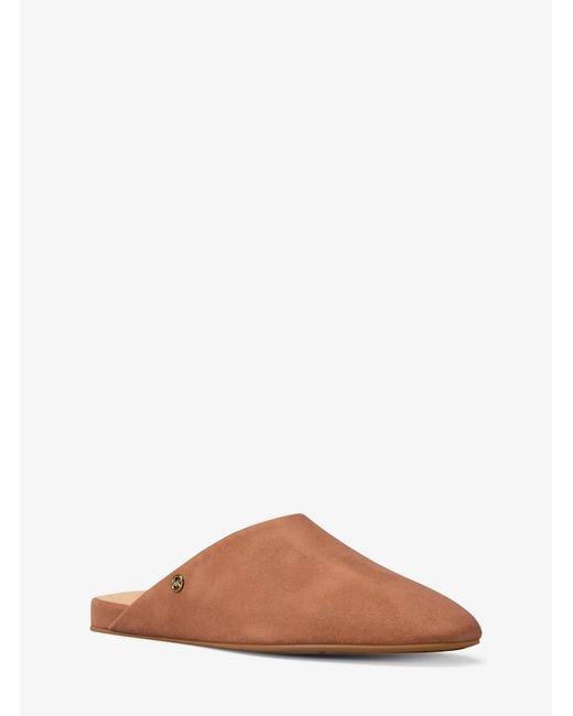 Michael Kors Brown Mk Cady Suede Mule