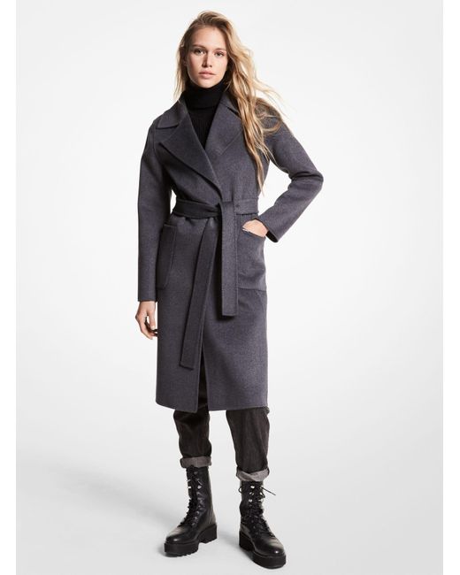 michael kors wool wrap coat