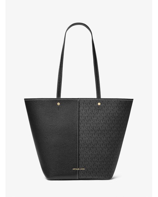 Mk Grand Cabas Flora En Cuir À Logo Signature Michael Kors en coloris Black
