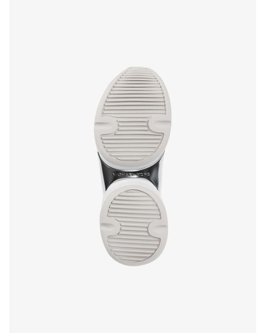 Michael Kors Outlet White Mk Olympia Metallic Scuba Trainer