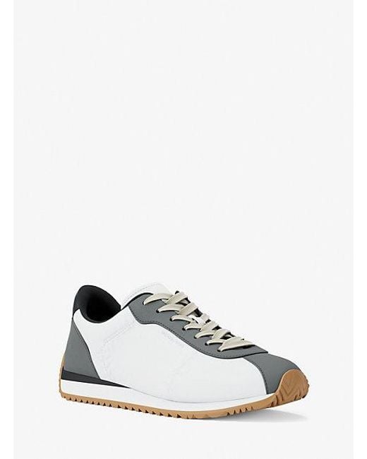 Michael Kors White Rhodes Mixed-Media Trainer for men