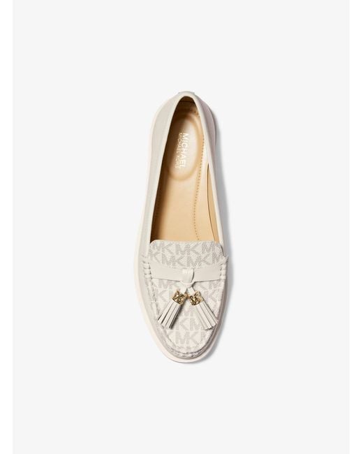 MICHAEL Michael Kors Natural Mk Kiernan Leather And Signature Logo Loafer