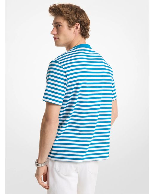 Michael Kors Blue Mk Saint Tropez Striped Cotton Jersey T-Shirt for men