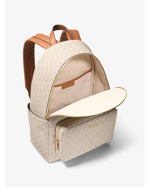 MICHAEL Michael Kors Natural Mk Tanner Large Signature Logo Backpack