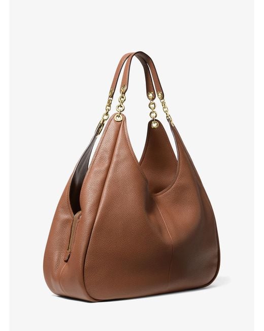 MICHAEL Michael Kors Brown Mk Ellie Large Pebbled Leather Shoulder Bag