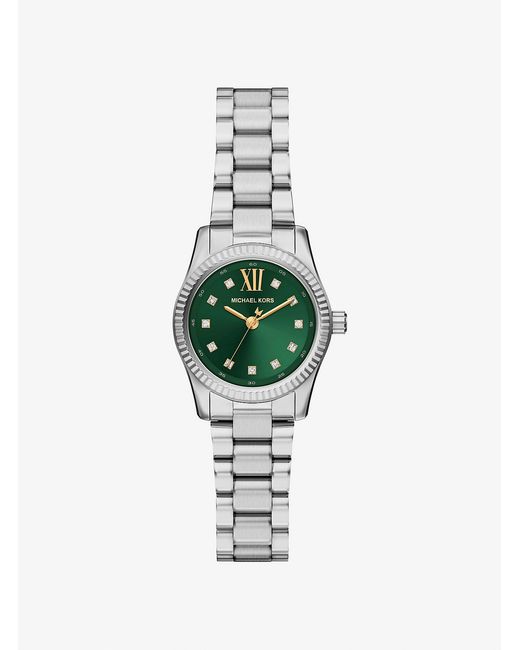 Michael Kors Green Mk Petite Lexington Pavé-Tone Watch