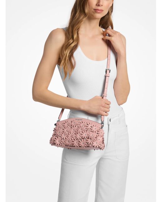 MICHAEL Michael Kors Pink Mk Athena Floral Appliqué Convertible Clutch